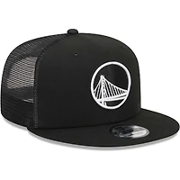 Men's New Era Black Golden State Warriors 9FIFTY Snapback Trucker Hat