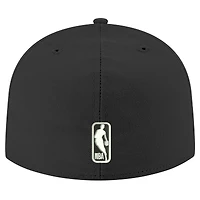Casquette ajustée 59FIFTY noire et blanche des Golden State Warriors New Era pour hommes