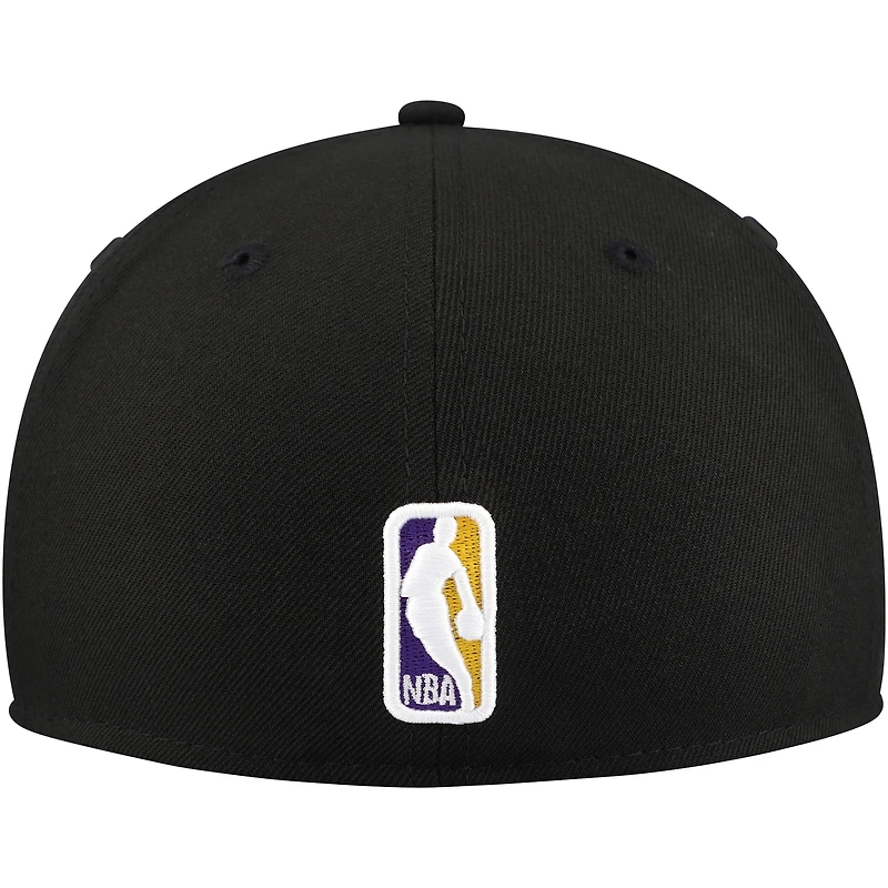 Men's New Era Black Golden State Warriors Blackout Shadow Logo 59FIFTY Fitted Hat