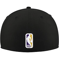 Men's New Era Black Golden State Warriors Blackout Shadow Logo 59FIFTY Fitted Hat