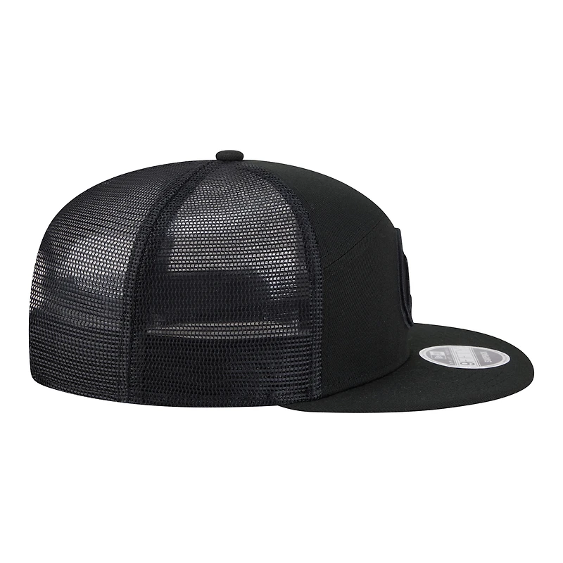 Men's New Era Black Golden State Warriors Block Split Panel 9FIFTY Snapback Hat