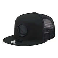Men's New Era  Black Golden State Warriors Block Split Panel 9FIFTY Snapback Hat
