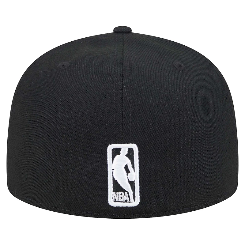 Men's New Era Black Golden State Warriors Camo Print UV 59FIFTY Fitted Hat