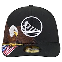 Men's New Era Black Golden State Warriors Freedom Pre-Curved 59FIFTY Fitted Hat