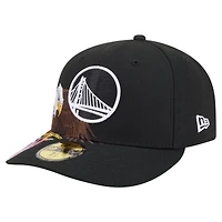 Men's New Era Black Golden State Warriors Freedom Pre-Curved 59FIFTY Fitted Hat