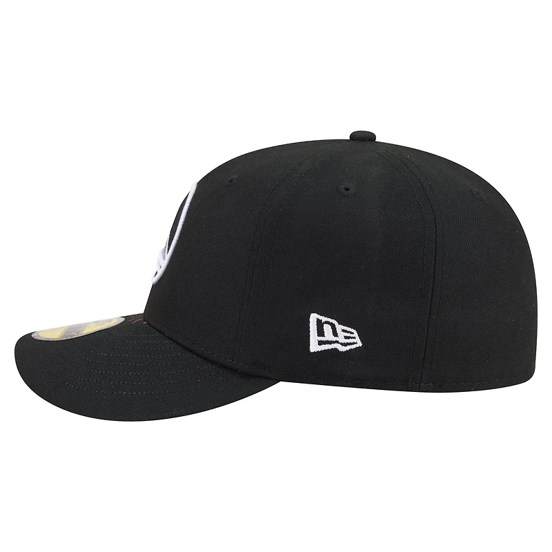 Men's New Era Black Golden State Warriors Freedom Pre-Curved 59FIFTY Fitted Hat