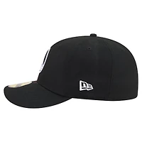 Men's New Era Black Golden State Warriors Freedom Pre-Curved 59FIFTY Fitted Hat