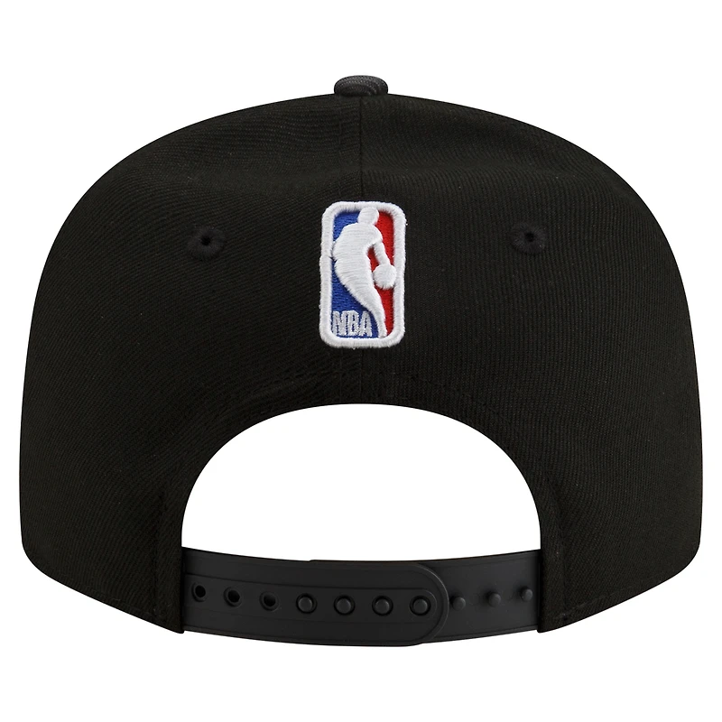 Men's New Era Black Golden State Warriors Jersey Hook Statement Edition 9FIFTY Snapback Hat