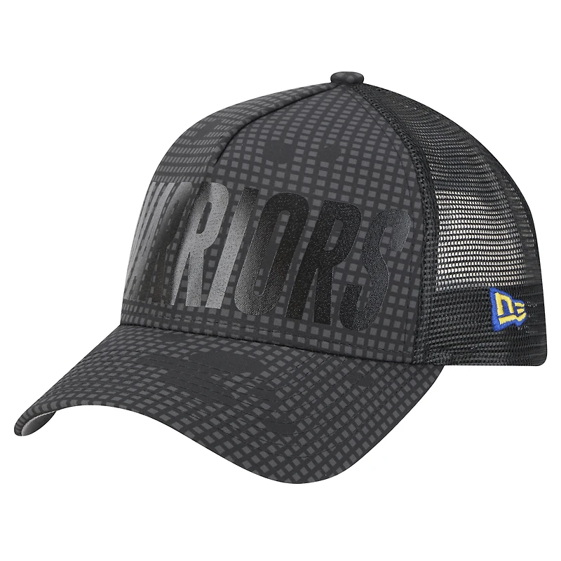 Casquette ajustable A-Frame Trucker 9FORTY pour homme Golden State Warriors Midnight Ink de New Era