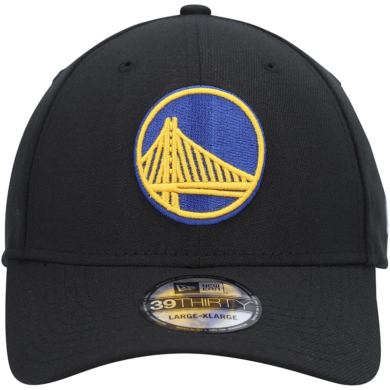 Casquette New Era Flex noire pour homme, couleur officielle des Golden State Warriors (modèle 39THIRTY).