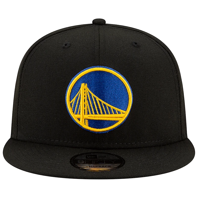 Casquette Snapback 9FIFTY pour homme avec couleur officielle Golden State Warriors New Era noire
