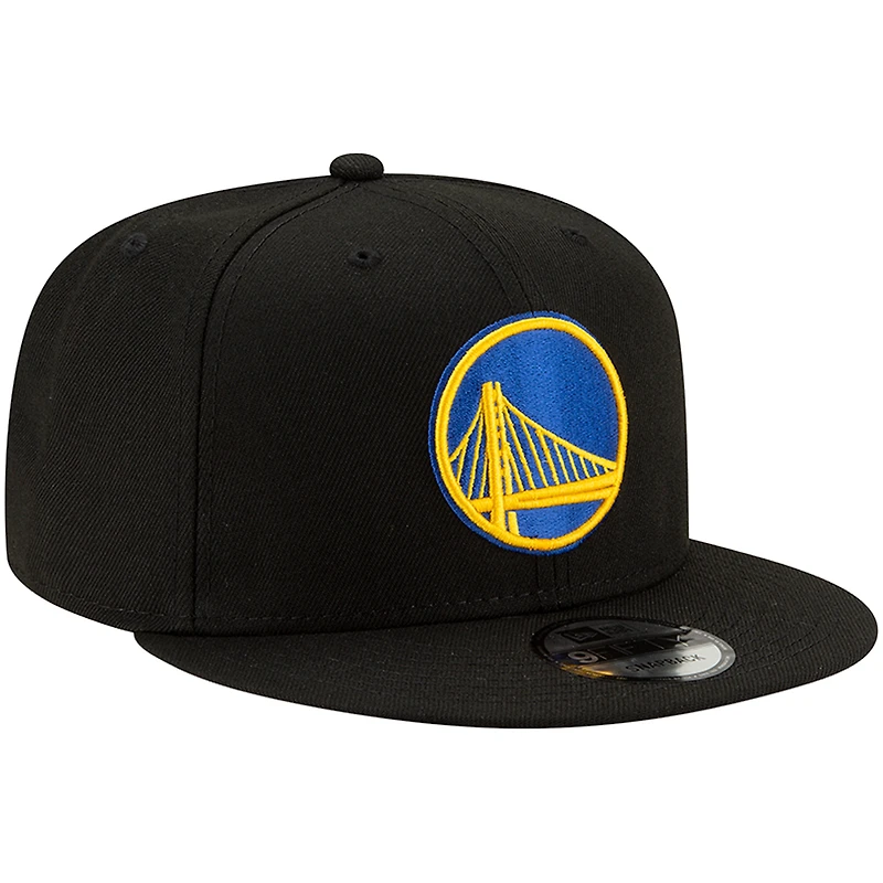 Casquette Snapback 9FIFTY pour homme avec couleur officielle Golden State Warriors New Era noire