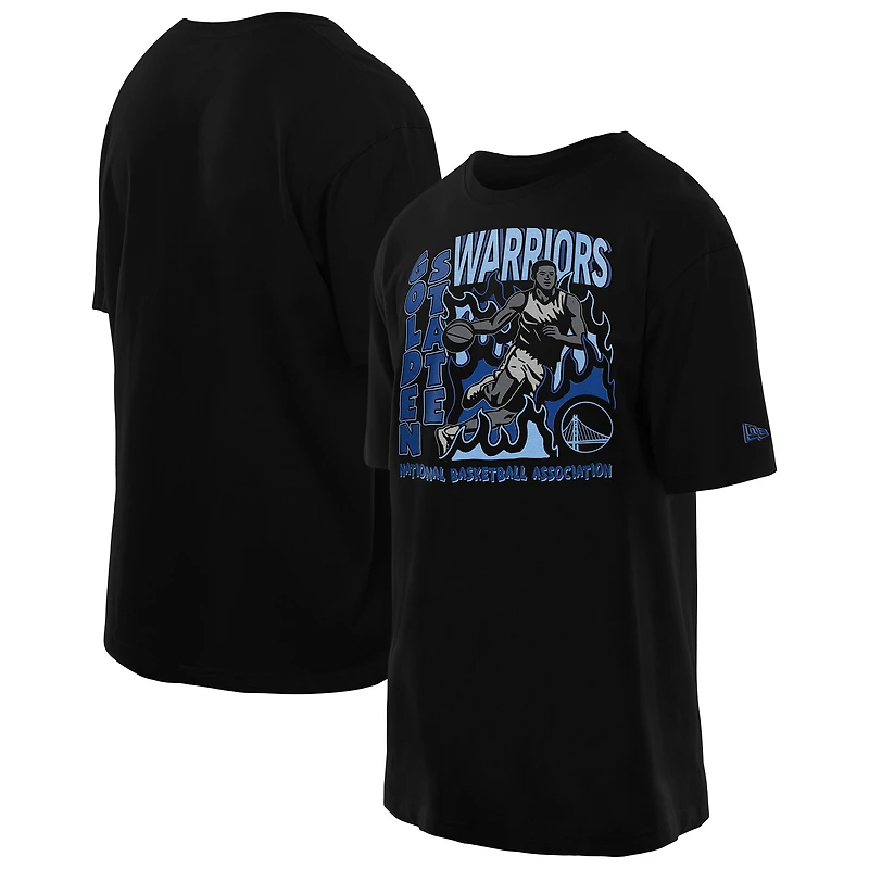 Men's New Era Black Golden State Warriors Oversized Whoosh T-Shirt