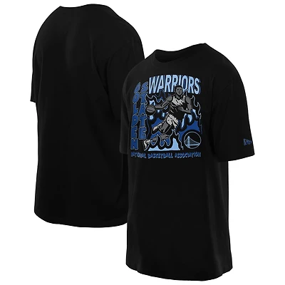 Men's New Era Black Golden State Warriors Oversized Whoosh T-Shirt