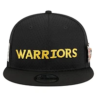 Casquette Snapback 9FIFTY en maille à pin Golden State Warriors New Era noire pour homme