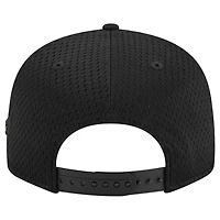 Men's New Era Black Golden State Warriors Post-Up Pin Mesh 9FIFTY Snapback Hat