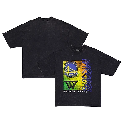 T-shirt délavé aux enzymes Sport Classics Golden State Warriors de New Era pour homme