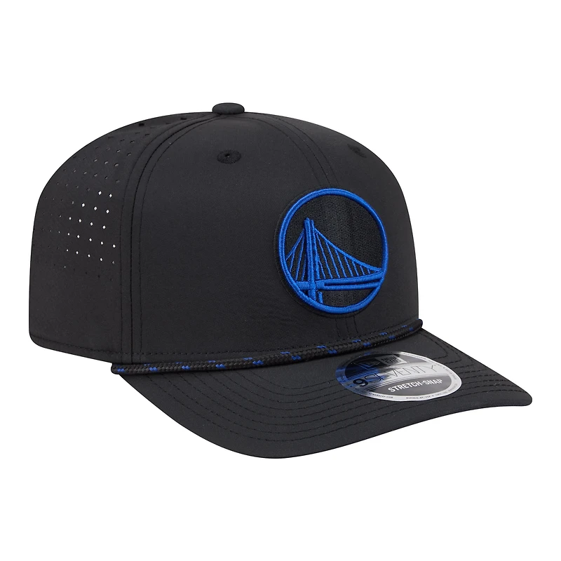 Men's New Era Black Golden State Warriors Sport Rope Vented Stretch-Snap 9SEVENTY Hat