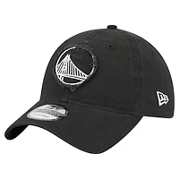 Casquette ajustable 9TWENTY noire New Era pour homme avec appliqué en tissu Golden State Warriors