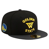 Casquette ajustée New Era noire Golden State Warriors Statement Edition Jersey Hook 59Fifty pour homme