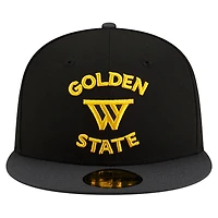 Men's New Era  Black Golden State Warriors Statement Edition Jersey Hook 59Fifty Fitted Hat