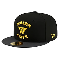 Casquette ajustée New Era noire Golden State Warriors Statement Edition Jersey Hook 59Fifty pour homme