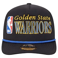 Men's New Era  Black Golden State Warriors Team Logo Foam Front 19TWENTY A-Frame Trucker Adjustable Hat