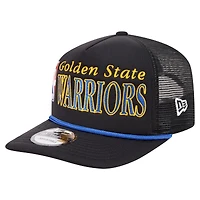 Men's New Era  Black Golden State Warriors Team Logo Foam Front 19TWENTY A-Frame Trucker Adjustable Hat