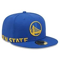 Casquette ajustée 59FIFTY Golden State Warriors New Era pour homme avec fente latérale bleue