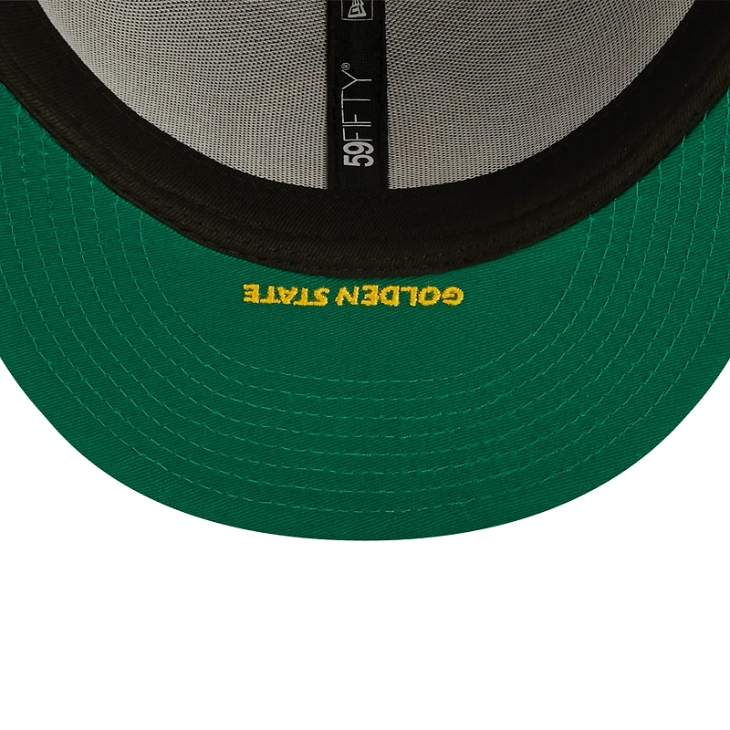 Men's New Era Blue Golden State Warriors Side Split 59FIFTY - Fitted Hat