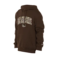 Men's New Era  Brown Golden State Warriors Injection Pullover Hoodie