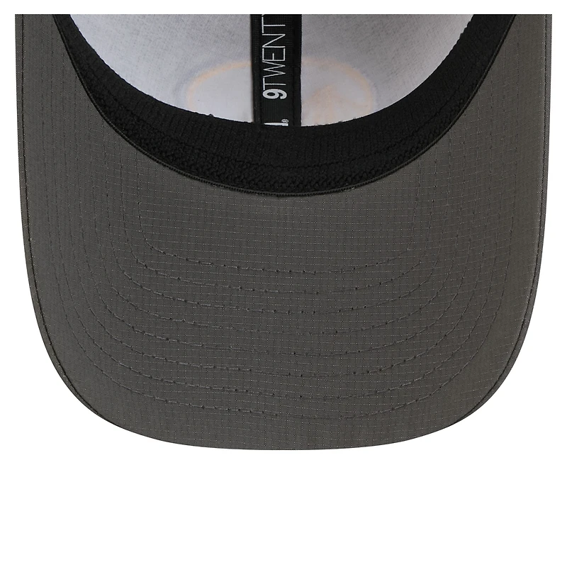 Casquette ajustable New Era 9TWENTY Active Ripstop anthracite pour homme des Golden State Warriors