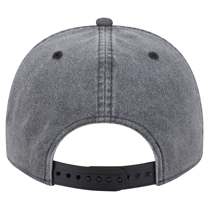 Men's New Era  Charcoal Golden State Warriors Throwback Washed Pre-Curved 9FIFTY Snapback Hat
