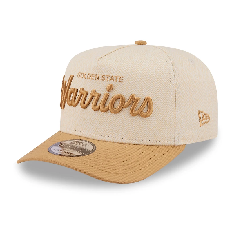 Casquette snapback New Era crème Golden State Warriors à chevrons 9FIFTY pour homme