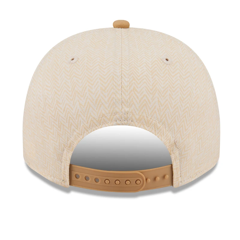 Men's New Era  Cream Golden State Warriors Herringbone 9FIFTY A-Frame Snapback Hat