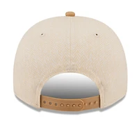 Men's New Era  Cream Golden State Warriors Herringbone 9FIFTY A-Frame Snapback Hat