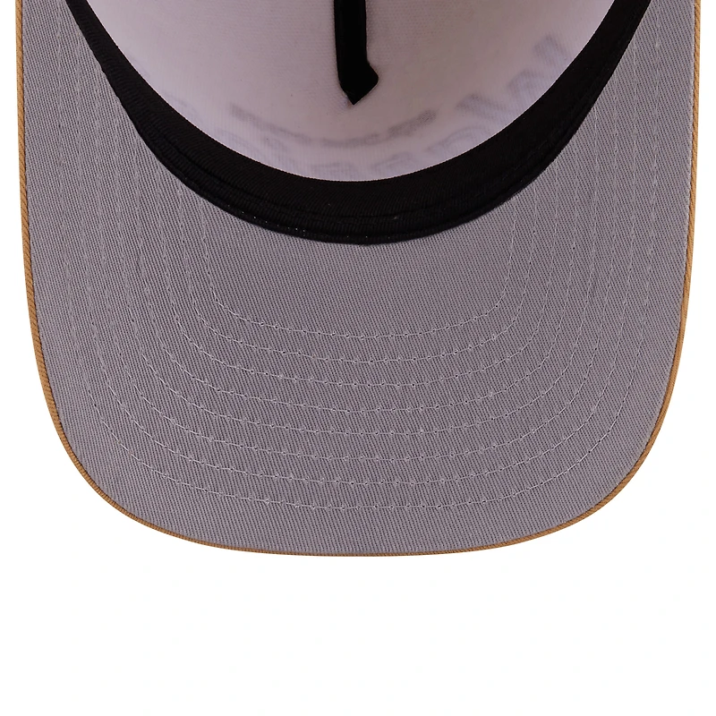 Men's New Era  Cream Golden State Warriors Herringbone 9FIFTY A-Frame Snapback Hat