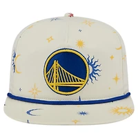 Casquette Snapback Lunar Golfer Golden State Warriors de New Era pour homme, couleur crème