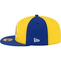 Men's New Era  Gold/Royal Golden State Warriors 80s Throwback Pinwheel 59FIFTY Fitted Hat