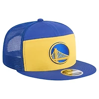 Men's New Era  Gold/Royal Golden State Warriors Outdoor Split Panel 9FIFTY Snapback Hat