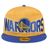 Men's New Era Gold/Royal Golden State Warriors Satin Two-Tone 59FIFTY Fitted Hat