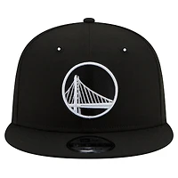 Casquette Snapback 9FIFTY noire et blanche Golden State Warriors New Era pour homme