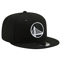 Casquette Snapback 9FIFTY noire et blanche Golden State Warriors New Era pour homme