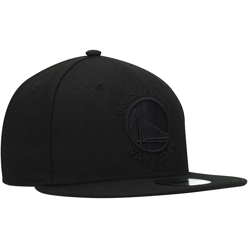 Casquette Snapback 9FIFTY Golden State Warriors New Era pour homme, noir sur noir