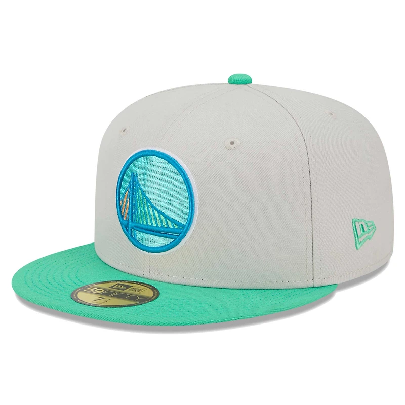 Casquette ajustée 59FIFTY Golden State Warriors New Era pour homme, crème et vert