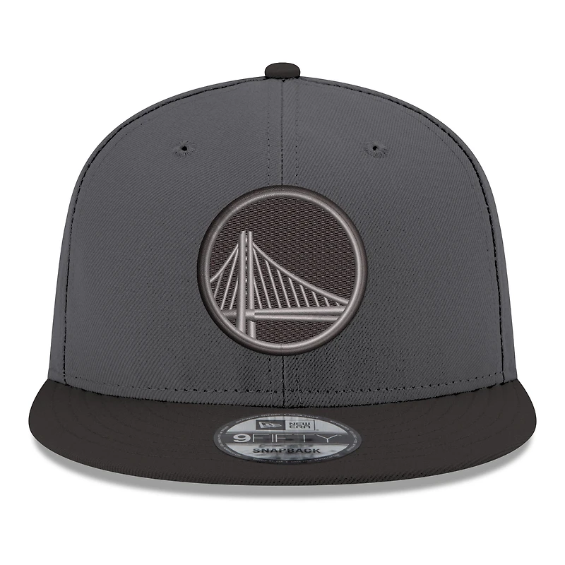 Men's New Era Gray/Black Golden State Warriors Logo 2-Tone 9FIFTY Snapback Hat
