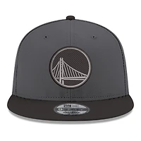 Men's New Era Gray/Black Golden State Warriors Logo 2-Tone 9FIFTY Snapback Hat