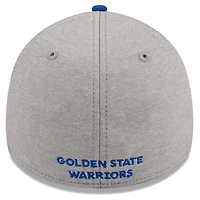 Men's New Era Gray/Royal Golden State Warriors Striped 39THIRTY Flex Hat