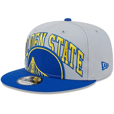 Casquette Snapback 9FIFTY bicolore Tip-Off gris/royal Golden State Warriors New Era pour hommes
