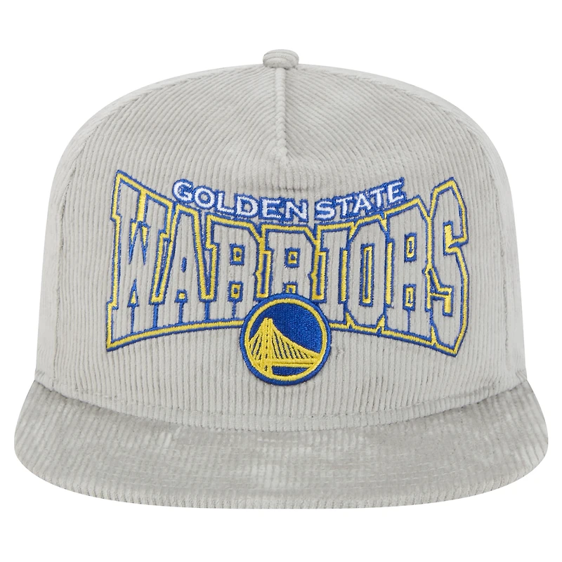 Casquette de golf à visière snapback Golden State Warriors grise New Era pour homme